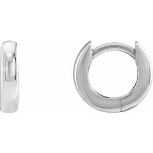 Platinum 20 mm Hinged Hoop Earrings