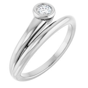 14K White Gold 3.5 mm Round Ring Mounting