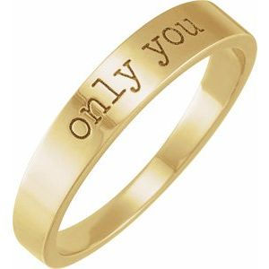 14K Yellow Gold Only You Stackable Ring