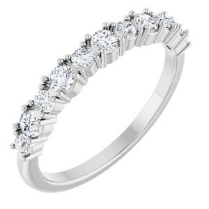 Platinum 2.5 mm Round 5-Stone 1/5 CTW Natural Diamond Semi-Set Family