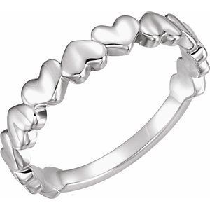 14K White Gold Heart Ring