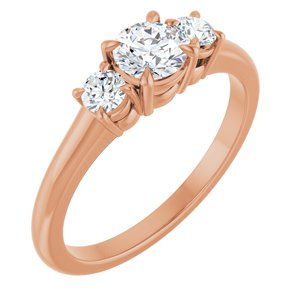 10K Rose Gold 4.8 mm Round Ring Mounting