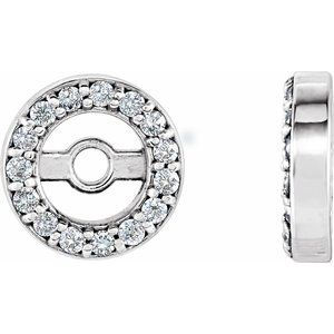 Platinum .08 CTW Natural Diamond Earring Jackets with 3 mm ID