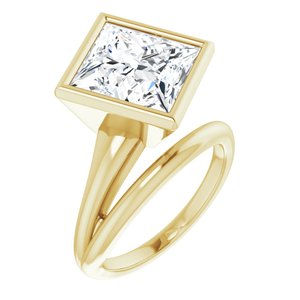 18K Yellow Gold 10 mm Square Ring Mounting
