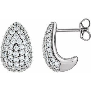 14K White Gold 1 3/4 CTW Lab-Grown Diamond Teardrop Earrings