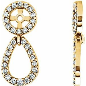 14K Yellow Gold 1/3 CTW Natural Diamond Earring Jackets