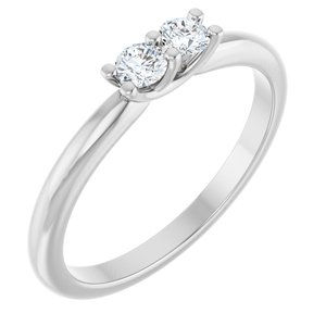 Platinum 2-Stone Family Stackable Woven Ring Mounting