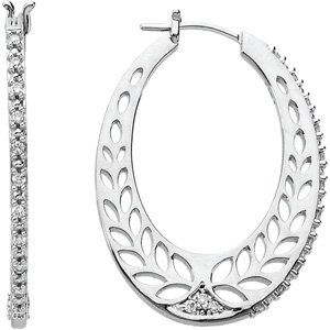 14K Yellow Gold 1/6 CTW Natural Diamond Hoop Earring