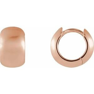 14K Rose Gold Hinged 11.5 mm Hoop Earrings