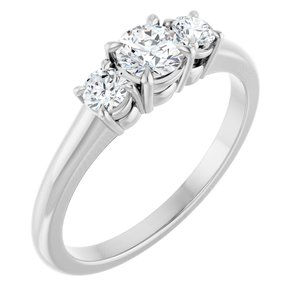 10K White Gold 4.4 mm Round Ring Mounting