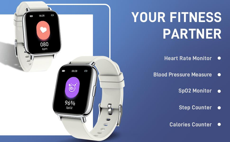 Thumbnail: Jxrev 1.69" Fitness Tracker Smartwatch