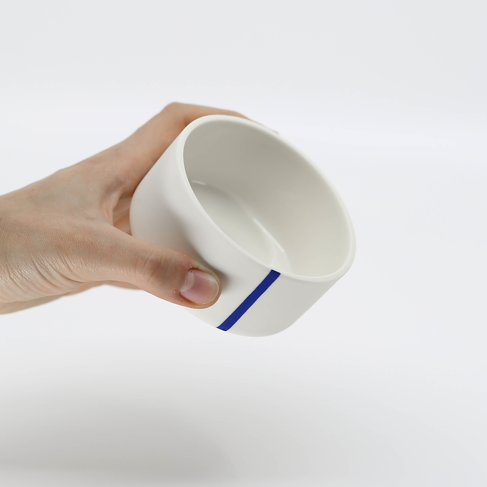 Küçük resim: Modern Blue Stripes White Porcelain Cup
