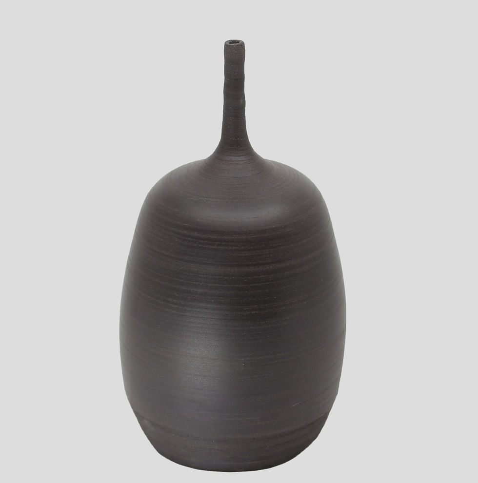 Modern Black Stoneware Ceramic Vase