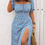Miniatura: Vestido azul claro (plus size)