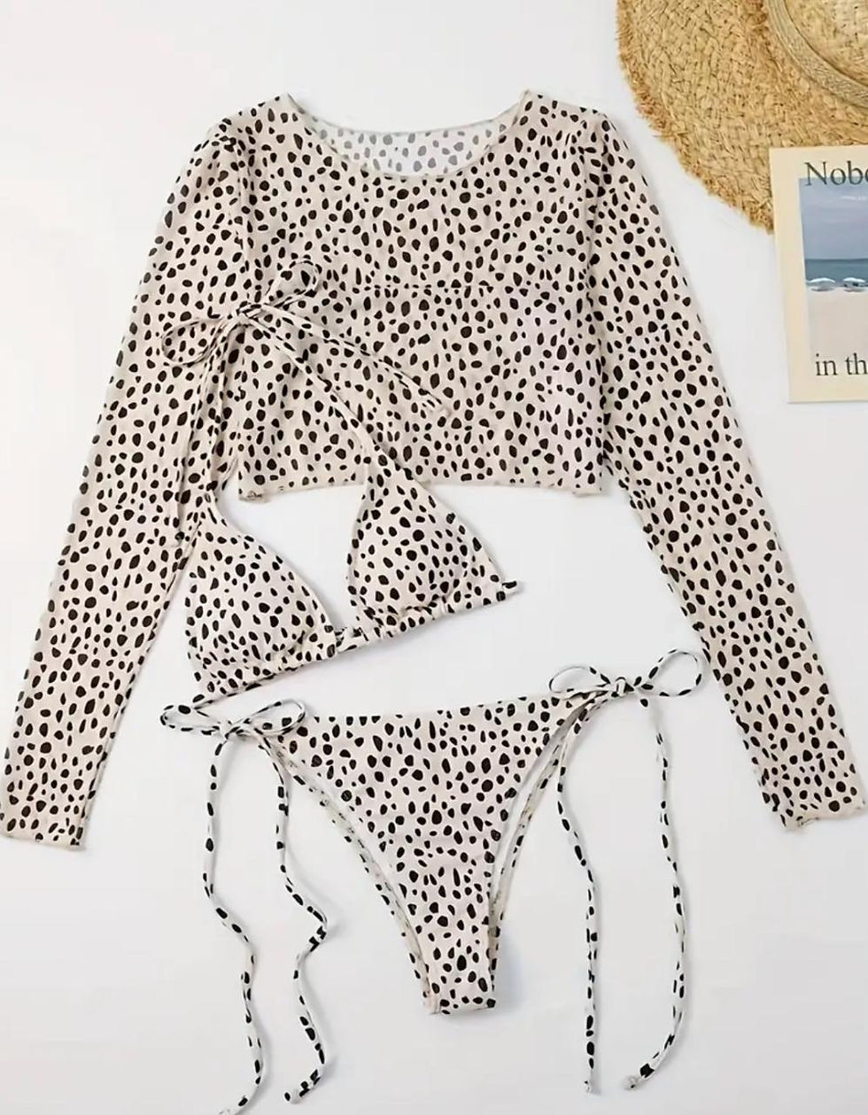 Miniatura: Conjunto Biquini e cropped manga cumprida