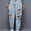 Miniatura: Calça Jeans destroyed plus size