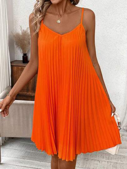 Miniatura: Vestido laranja curto