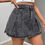 Miniatura: Saia Jeans Feminina (lavagem cinza)