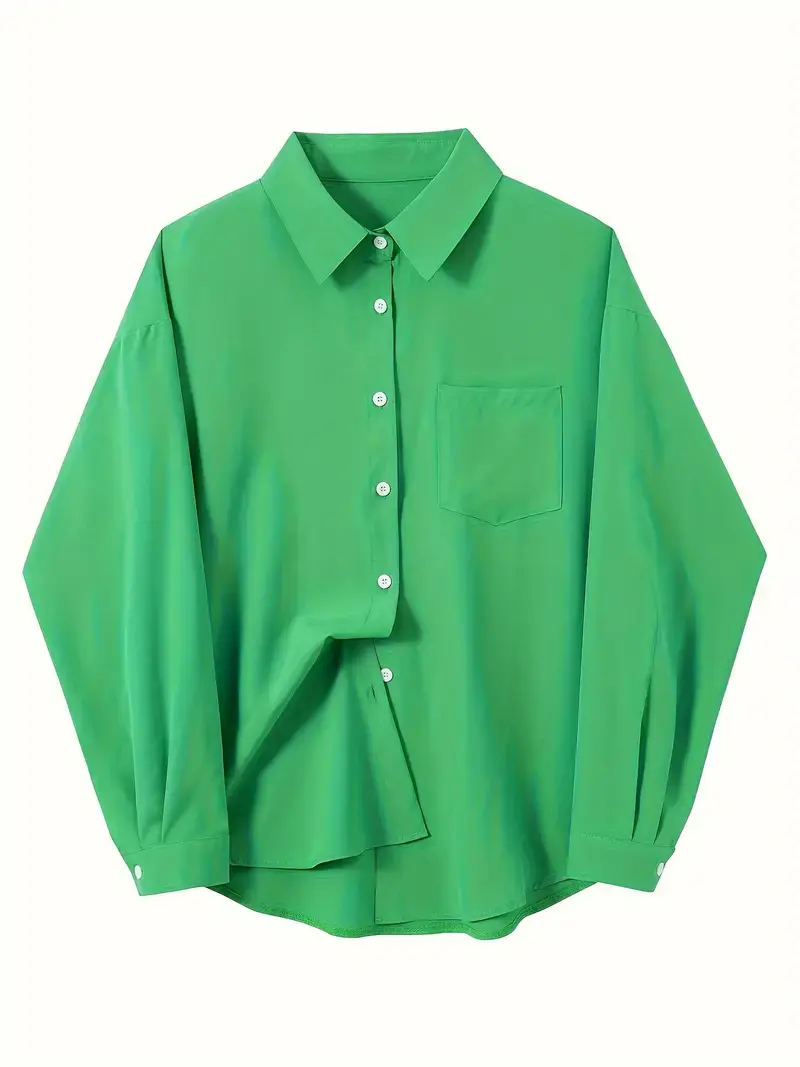 Miniatura: Camisetão de botões verde