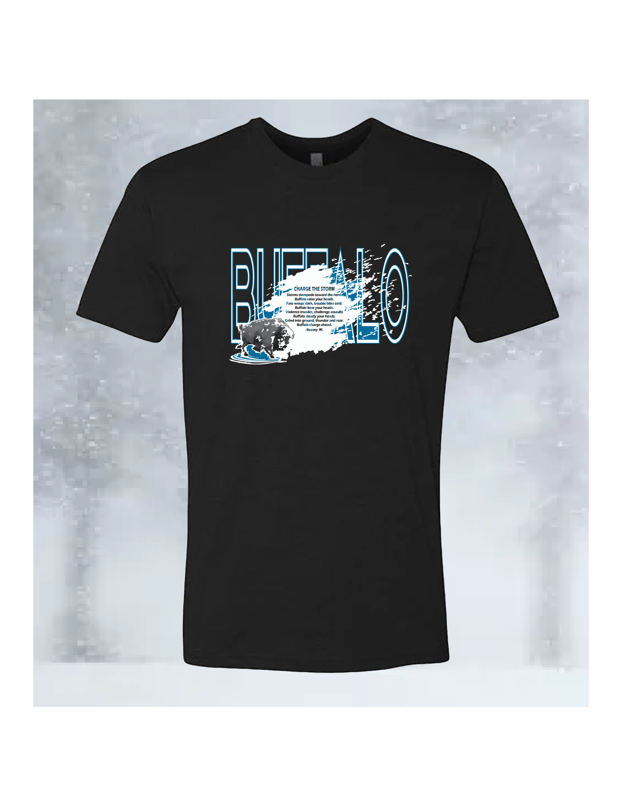BUFFALORIGINAL "CHARGE THE STORM" BUFFALO TEE (PATTERN C) - UNISEX