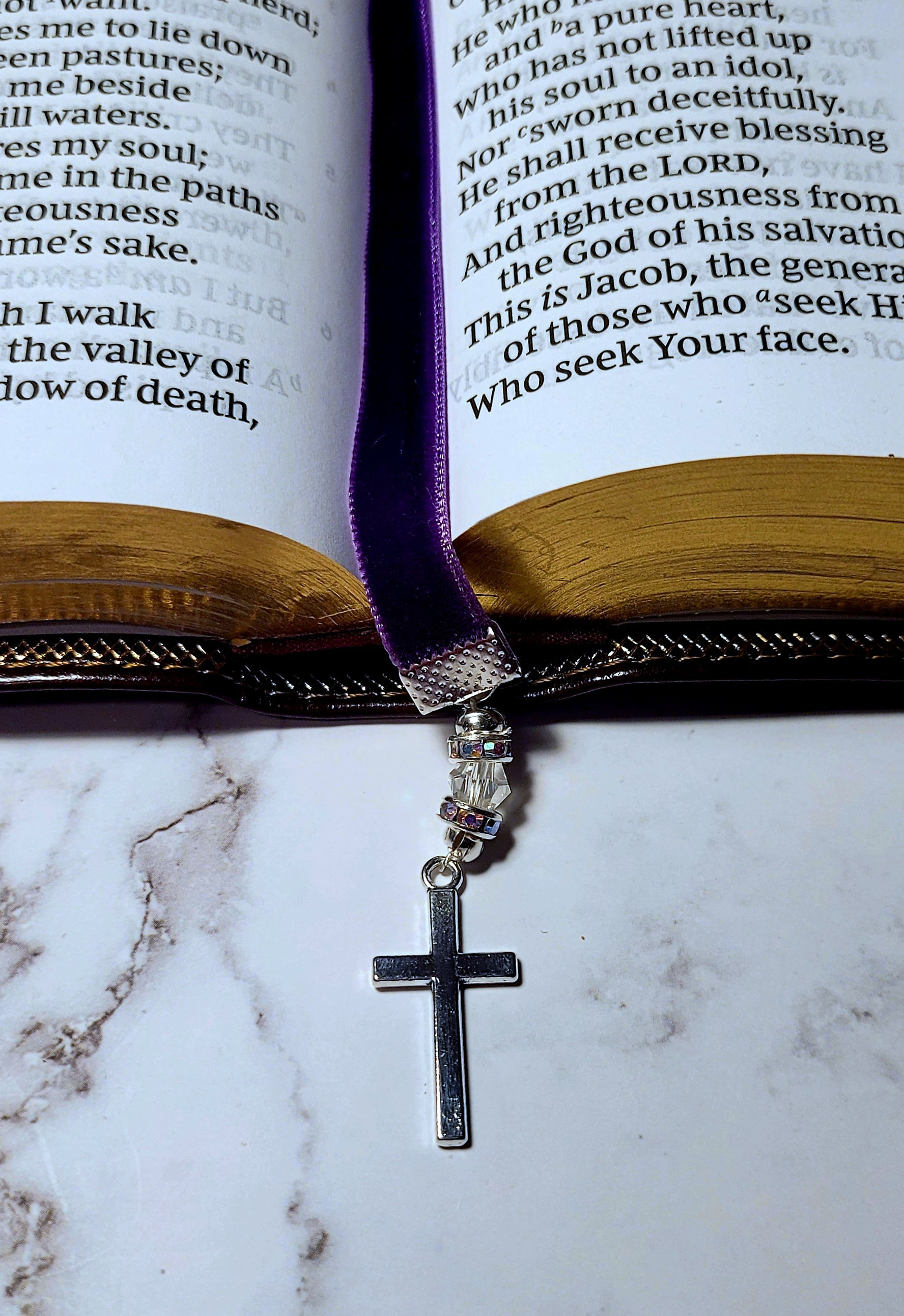 Purple Velvet Cross Bookmark