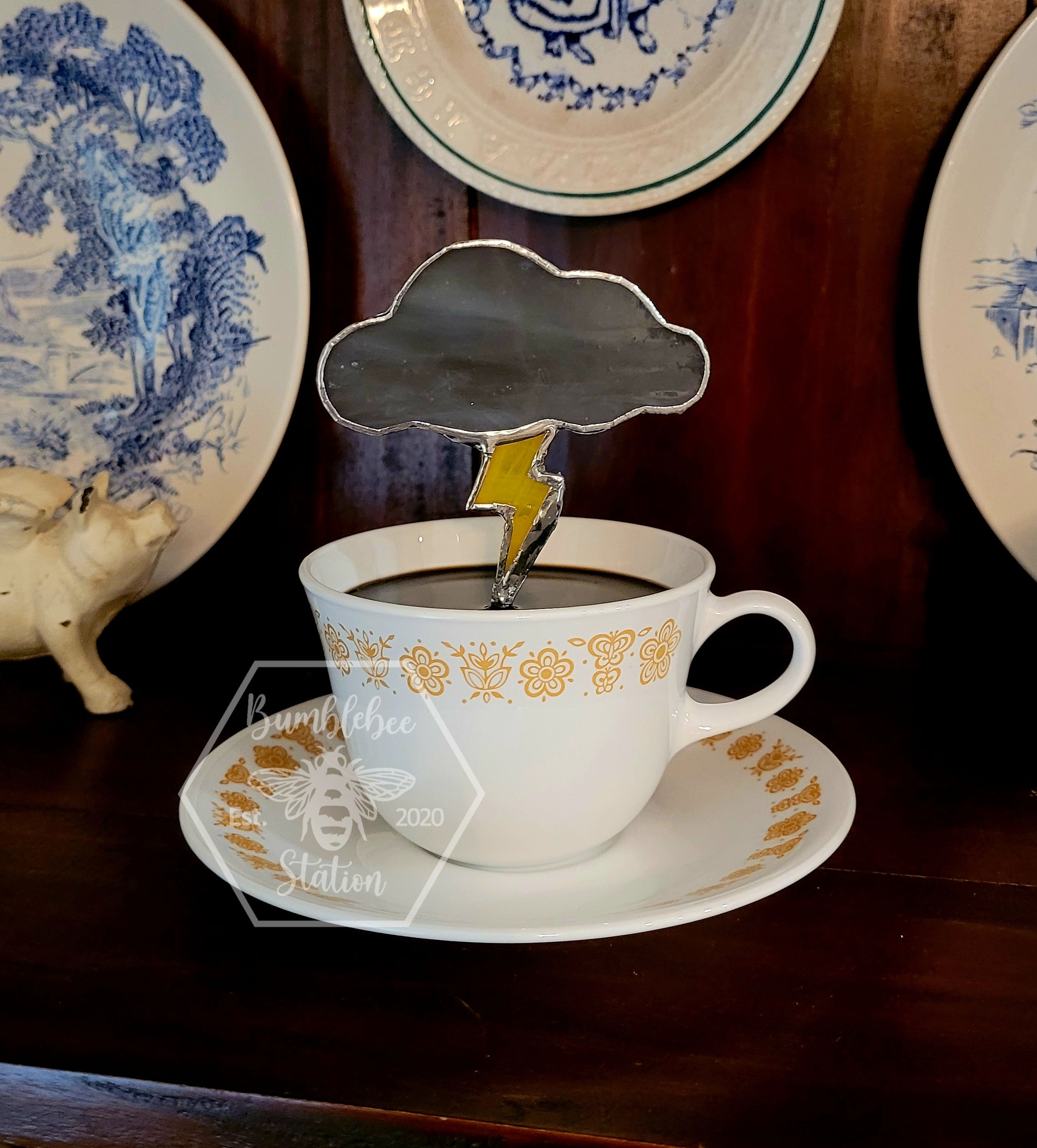 "Storm Inside a Teacup" Inspired Stained Glass Decor #10