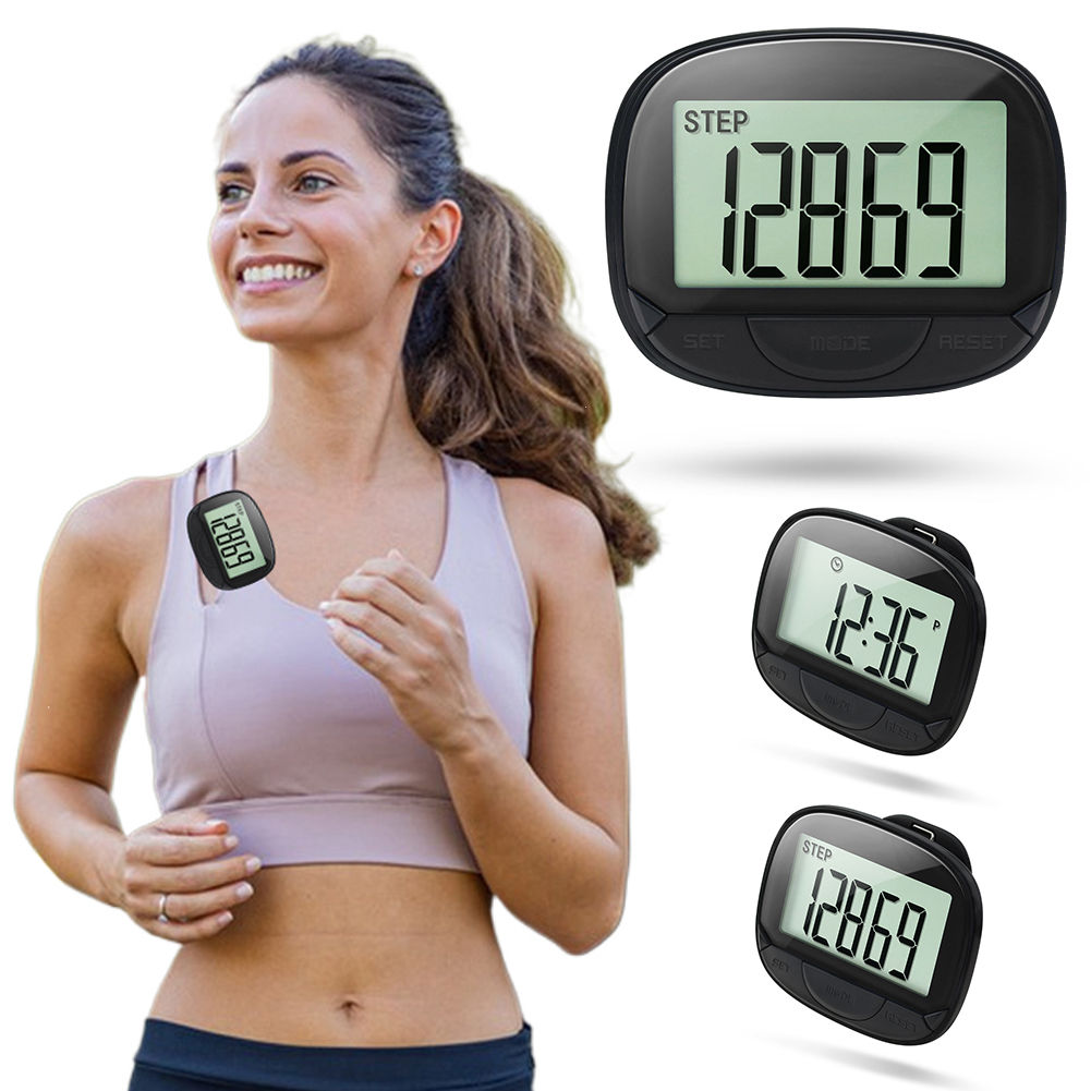 Clip-On Pedometer Electronic Pedometer Large Screen Simple Step Tracker Multifun