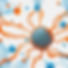 Firefly creative graphic showing genetic mutations. white background. orange and light blu