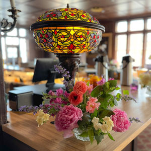 Tiffany lamp and arrangement on the bar at the Montana Club in Helena, Montana