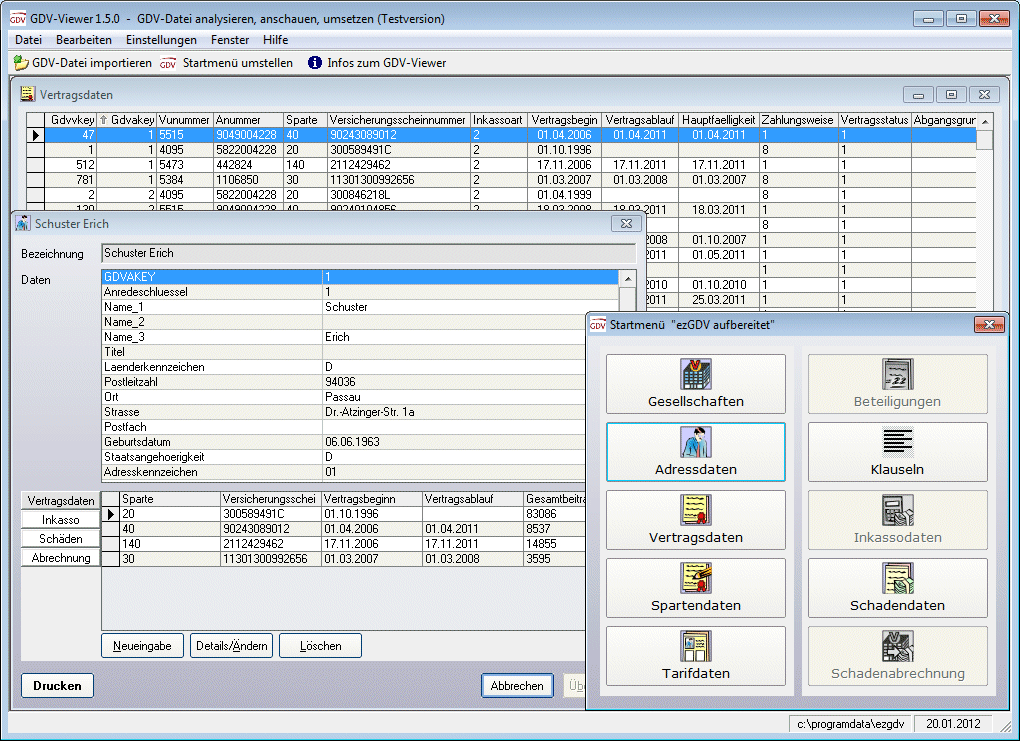 Screenshot GDV