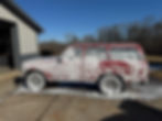 Starting to wash a classic car with the basic package