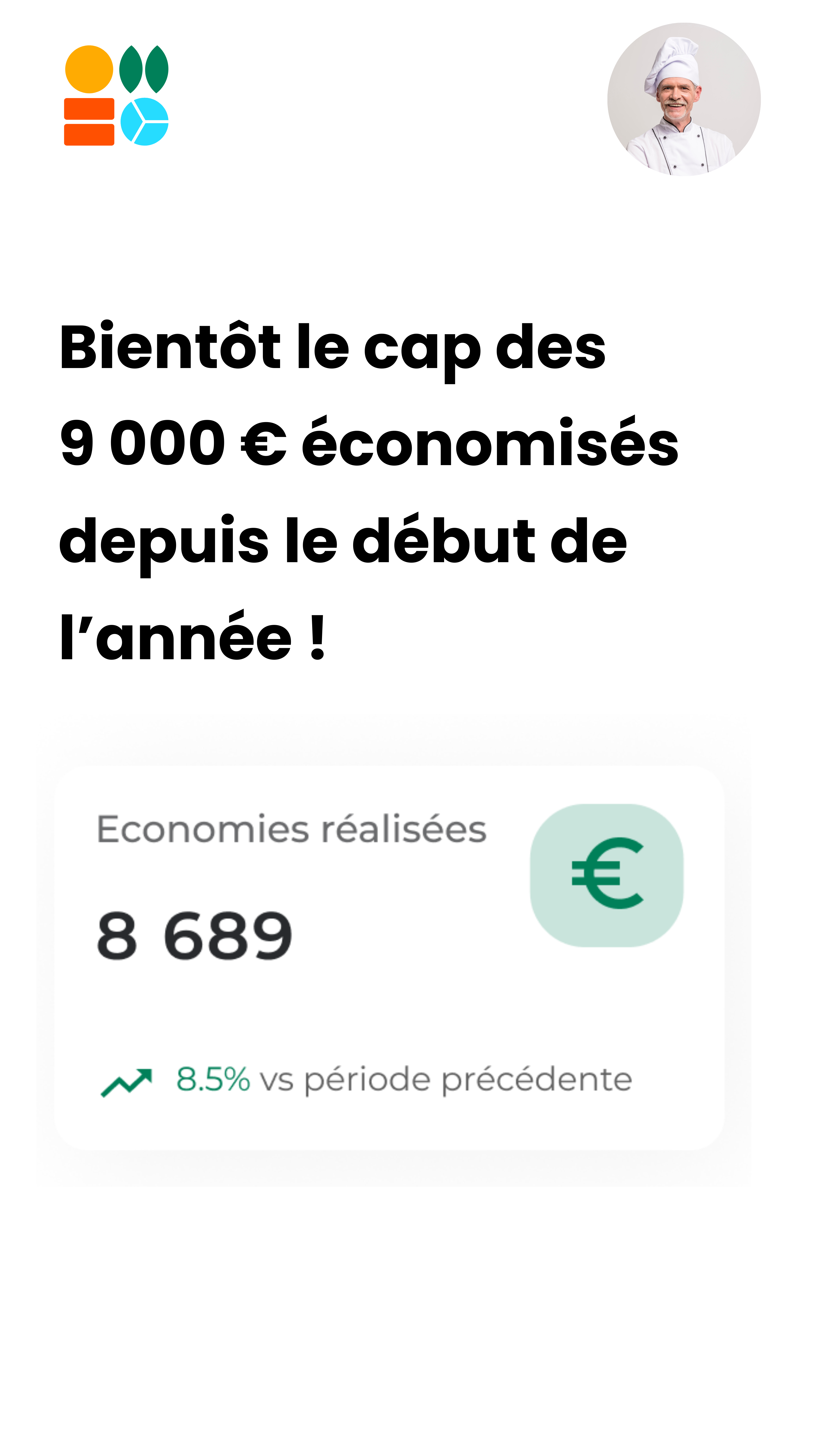 Interface Jabu pour les chefs permettant de consulter les économies réalisées