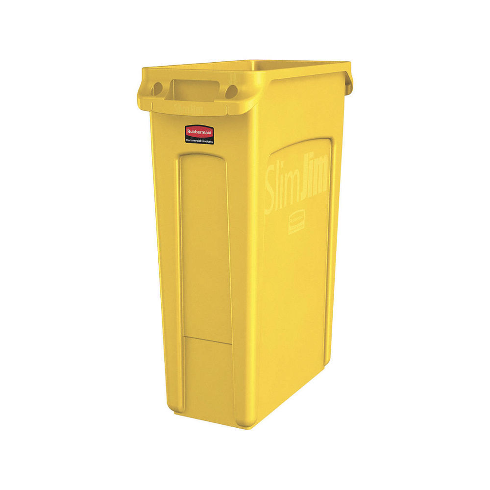 Contentor 87L Plástico Slim Jim s/Tampa c/CanaisVent Amarelo