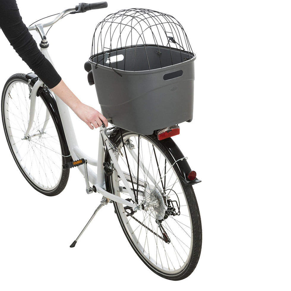 Miniatura: Cesto Plastico C/ Tampa Arame P/ Bicicleta 36X47X46Cm(Cinza)