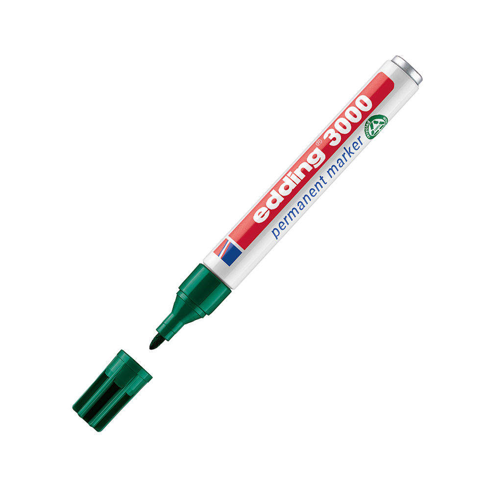 Marcador Permanente Grosso Edding 3000 1,5-3mm Verde 1un