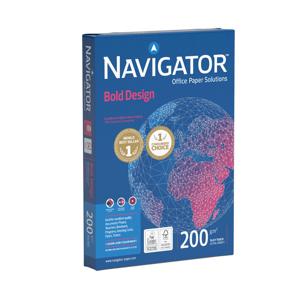 Papel 200gr Fotocopia A4 Navigator Bold Design 1x150Fls