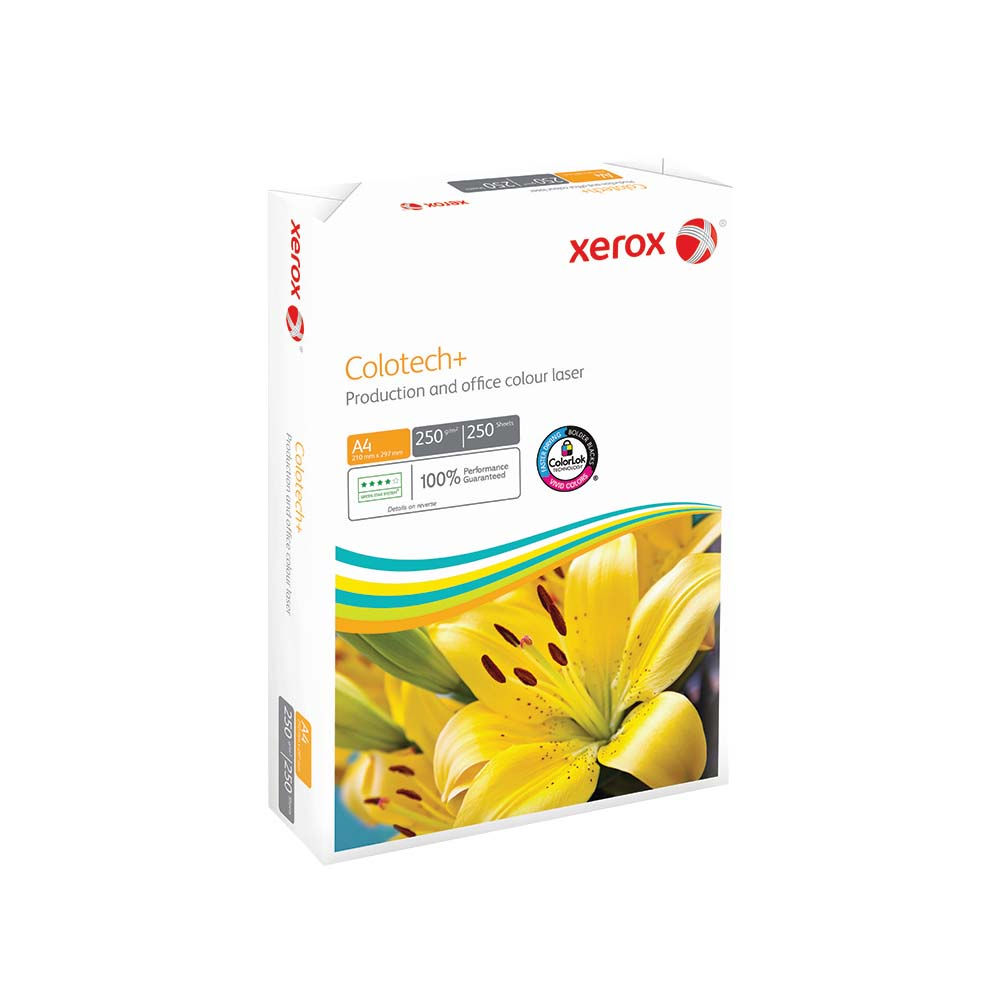 Papel 250gr Fotocopia A4 Xerox Colotech+ 1x250Fls (Pack 4un)