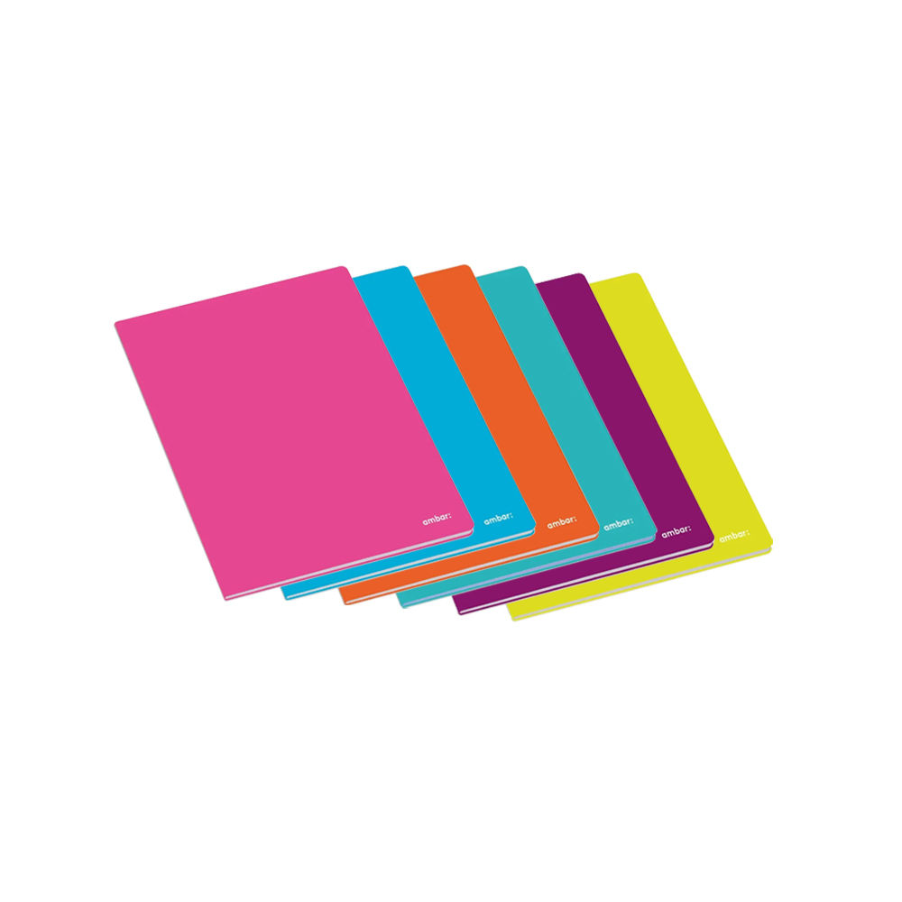 Caderno Agrafado A5 Liso Ambar School Sortido 60Fls 1un (Pack 10un)