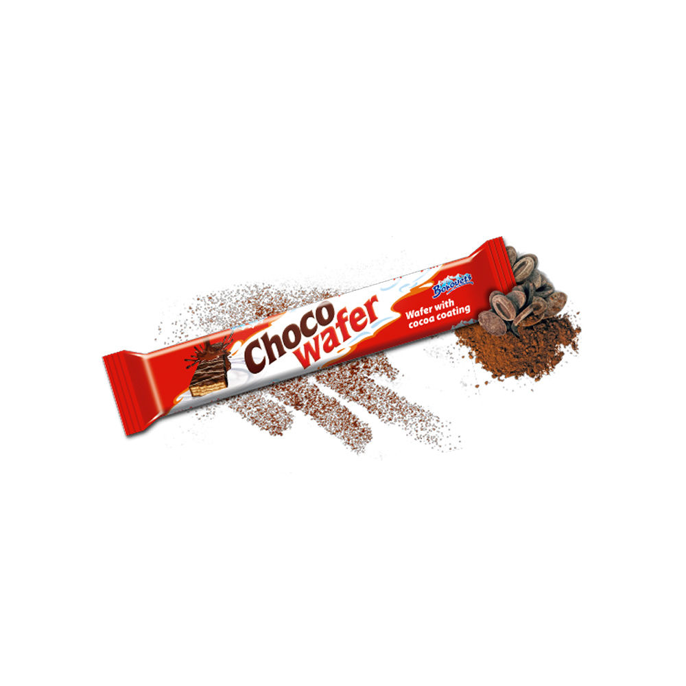 Snack Chocolate Borovest Wafer Chocolate e Côco 45g (Pack 3un)