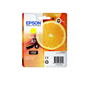 Tinteiro Epson 33 Amarelo C13T33444010 4,5ml 300 Pág.