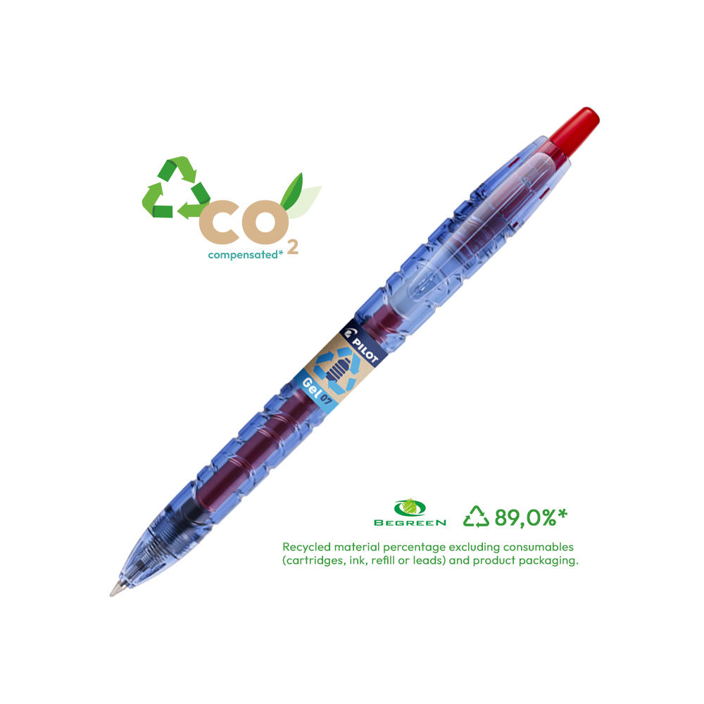 Esferográfica Gel Pilot B2P BG Retrátil Vermelho 0,7mm 1un (Pack 2un)