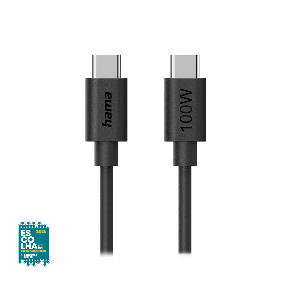 Cabo USB-C 2.0 Macho/USB-C Macho 100W 1,2m Preto (Pack 6un)