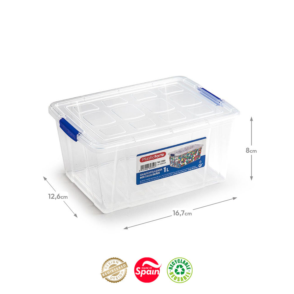 Caixa Plástico 12,6x16,7x8cm 1L