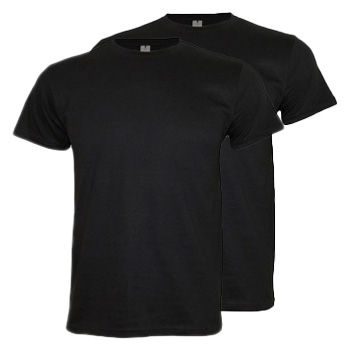 T-Shirt Adulto Algodão 190g Preto Tamanho S Pack 2un