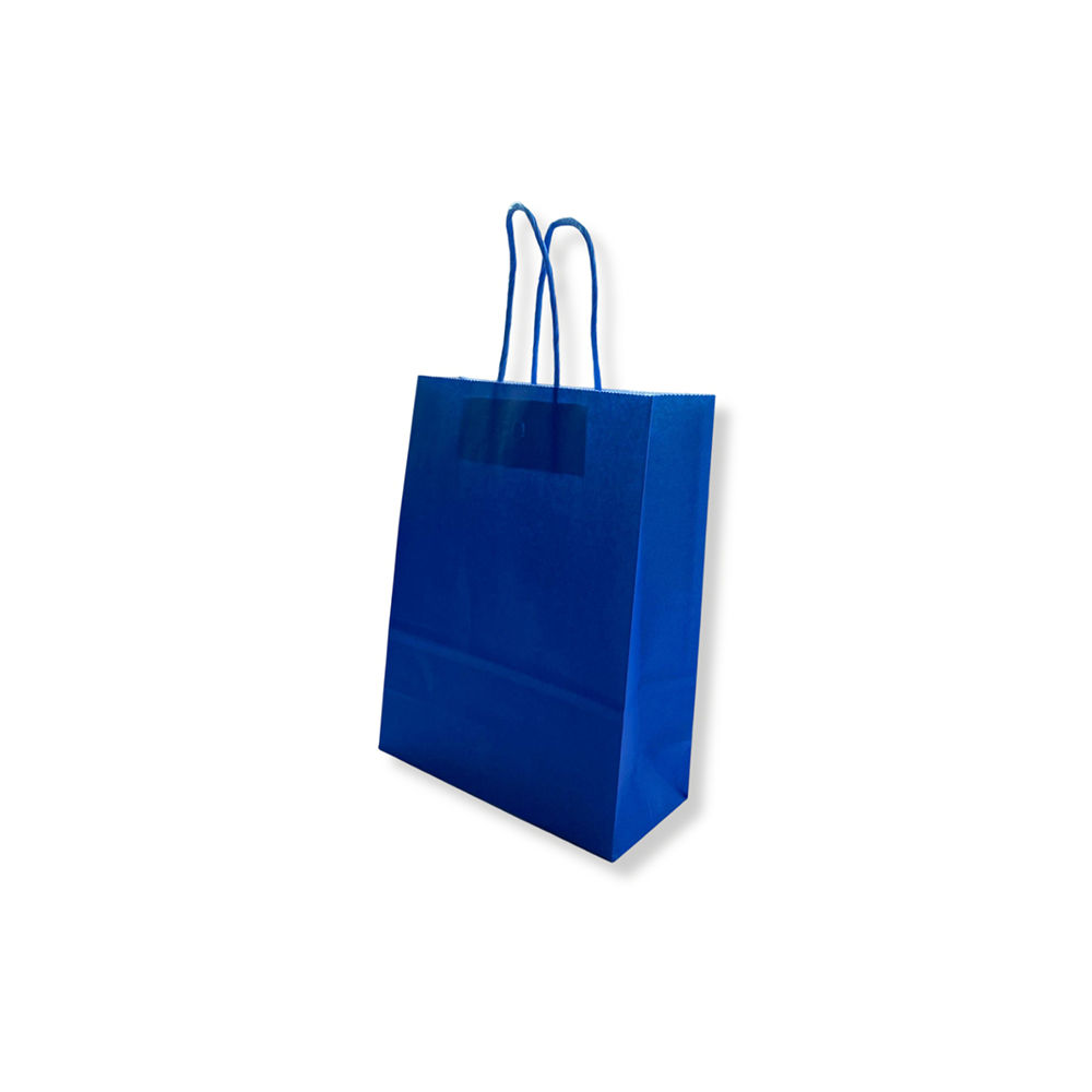 Saco 18x08x24cm Papel 100g c/Asas Azul Escuro 1un (Pack 5un)