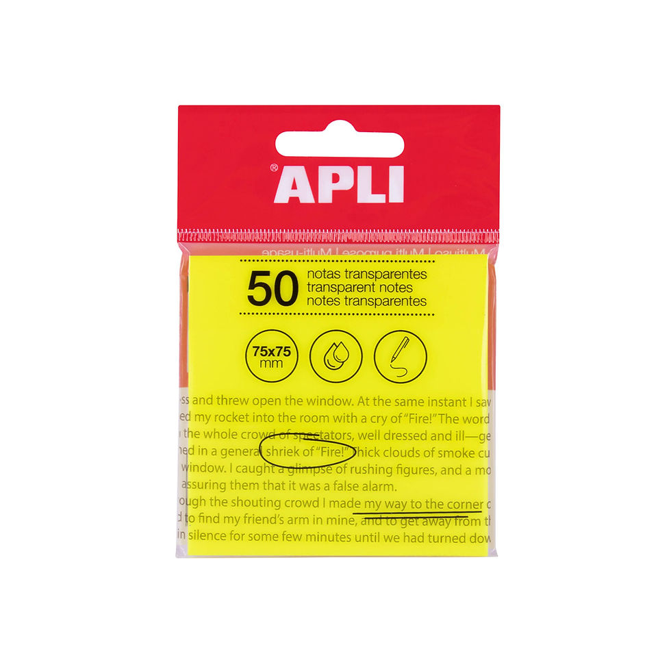 Bloco Notas Aderentes 075x075mm Film Apli Amarelo Transp 50F (Pack 2un)