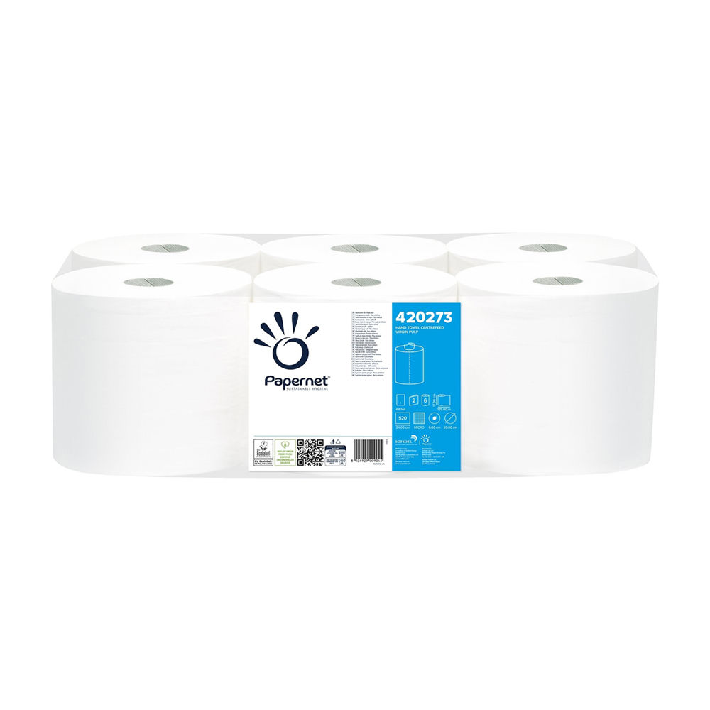 Rolo Espiral 125mx17,9cm 35g 2Fls PAPERNET Picotado 6un