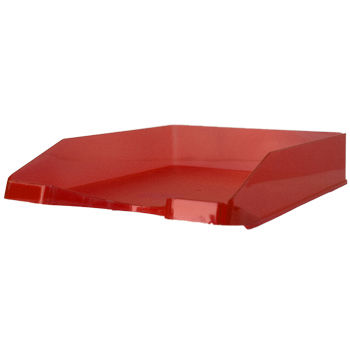 Tabuleiro Secretária Transparente Vermelho (Pack 2un)