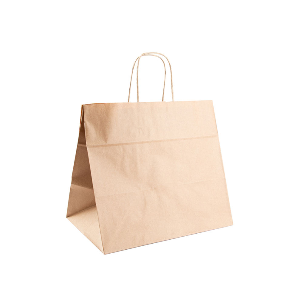 Saco 32x21x28,5cm Papel 90g c/Asas Kraft 1un (Pack 250un)