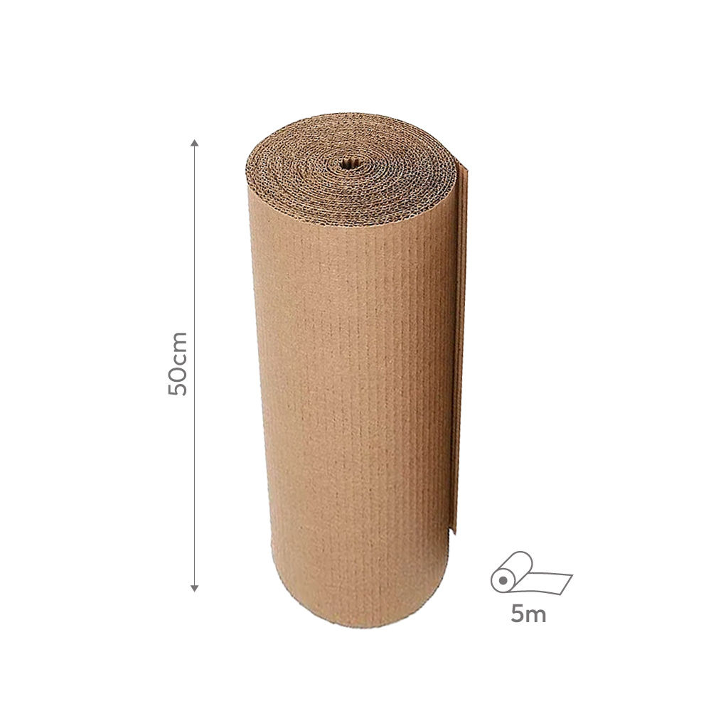 Cartão Proteção Canelado 50cmx5m Bobine Castanho